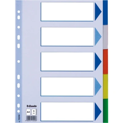 Image de esselte intercalaire en plastique, unis, a4, pp, 5 positions group 15259