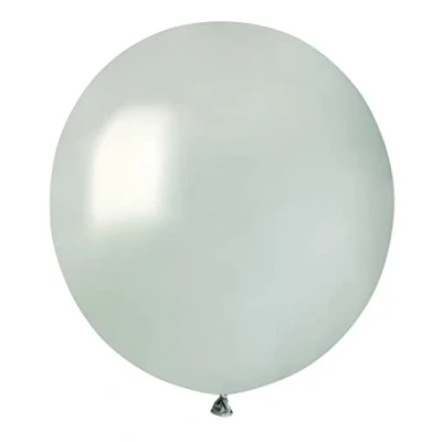 Afbeelding van Envelop met 25 parelmoer ballonnen van hoogwaardig natuurlijk latex G150 (Ø 48 cm / 19 inch) parelzilver