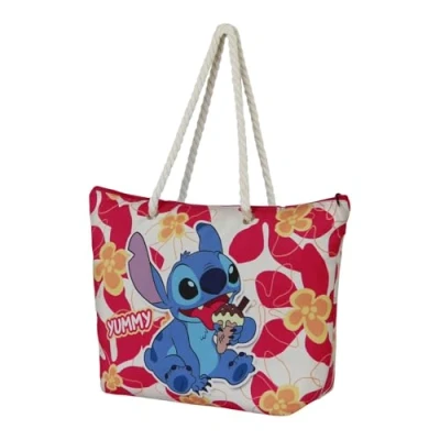 Afbeelding van Stitch Strandtas met IJsje Disney&#039;s Zomertas voor Dames en Meisjes