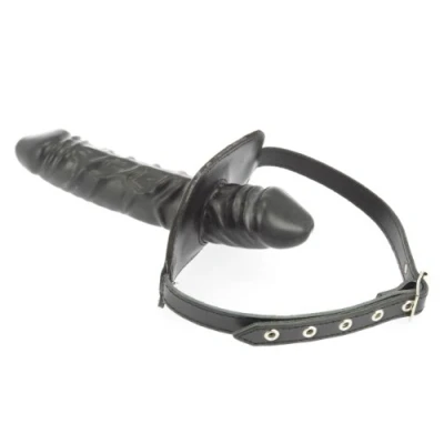 Afbeelding van Rimba Bondage Play Gag met twee latex dildo&#039;s