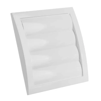 Afbeelding van Lamellenrooster overdruk ventilatierooster 190x190 diameter: 150 wit ND15Z