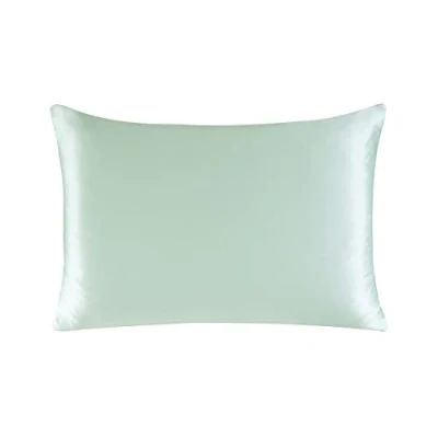 Afbeelding van Townssilk kussensloop van 100% zijde aan beide zijden, 19 mm, 50 x 70 cm, met verborgen ritssluiting, lichtgroen