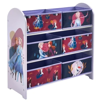 Afbeelding van Disney Frozen Paarse Opbergunit met 6 Opbergdozen voor Kinderen