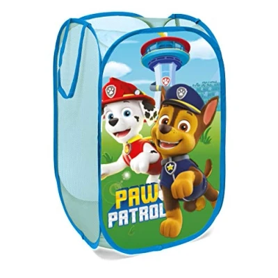 Afbeelding van Superdiver Opvouwbare mand voor kinderen van stof met handgrepen, kubus, organizer kleding en speelgoed (58 x 36 cm), container kinderkamer (Paw Patrol)