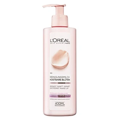Afbeelding van L&#039;Oréal Paris Gezichtsmelk met rozenextract en jasmijn extract ook geschikt voor de gevoelige huid dure bloemen 1 stuk (1 x 400 ml)