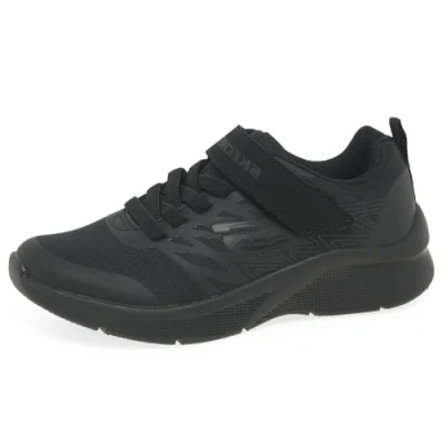 Image de Skechers Jungen Microspec Texlor Baskets, Bordure en textile noir., 18 EU
