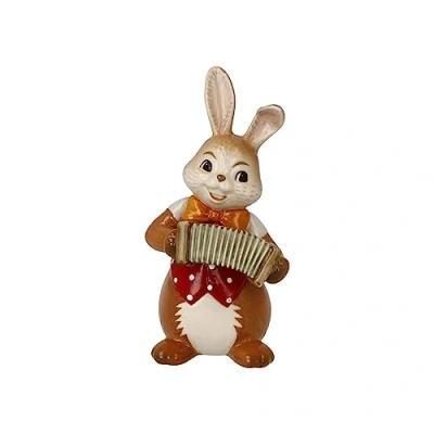 Afbeelding van Goebel Pasen Decoratief beeld / figuur Haas Brutale muzikant Aardewerk 8cm Paashaas