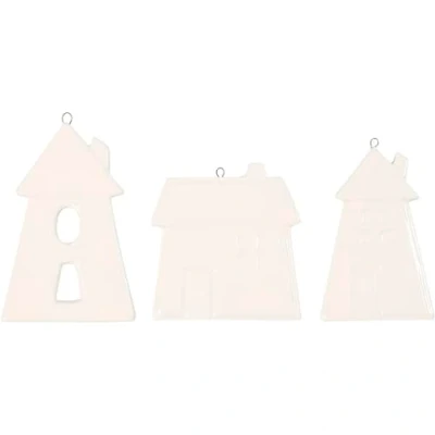 Afbeelding van Hangende ornamenten, h: 7,6 9,7 cm, dikte 0,6 mm, 18 stuks, wit