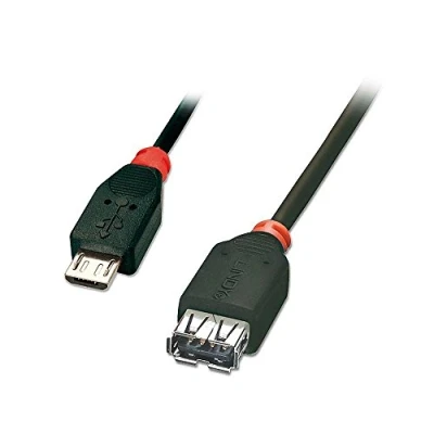 Afbeelding van Lindy Premium USB kabel (V) naar micro type B (M) 2.0 OTG 50 cm gevormd zwart