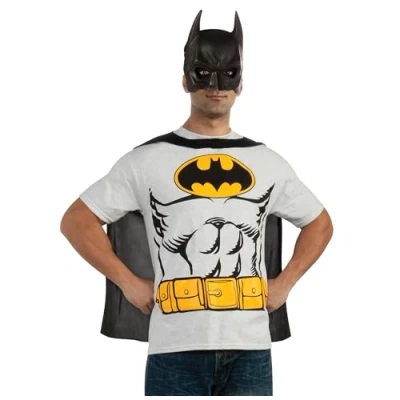 Afbeelding van Rubie&#039;s Officiële DC Comic Batman T shirt voor volwassenen, instant set, shirt, masker en cape, maat XL
