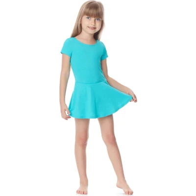 Afbeelding van Merry Style dansjurk, ballet, gymnastiek, korte mouwen, rok, kleding, sportkleding, meisjes, MS10 136, Turkoois