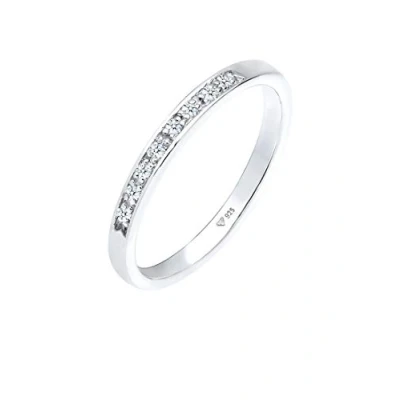 Afbeelding van Elli PREMIUM Dames Ring Klassiek Kostbaar met Diamant (0,04 ct.) in 925 Sterling Zilver