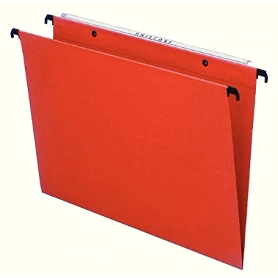 Image de Esselte Kori Dossiers Suspendus A4 Verticaux, Capacité 350 Feuilles, Fond 30 mm, Entraxe 330 Porte Étiquette Intégré, Lot de 25, Orange, 10203