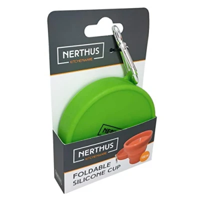 Afbeelding van Nerthus Vin Bouquet FIH 455 opvouwbare siliconen beker, ml, 1 stuk (1 stuks), groen, rood