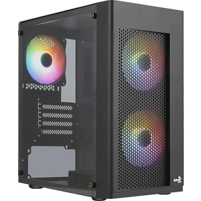 Afbeelding van Aerocool HEXFORMBKV2 Micro ATX PC behuizing 3 ventilatoren FRGB Zwart