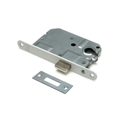 Afbeelding van Dulimex Kastslot doornmaat 50mm euro cilinder RVS incl rechthoekige sluitplaat