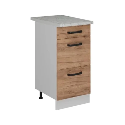 Afbeelding van Vicco Keukenkast met lade R Line Goldkraft eiken 40 cm AP marmer