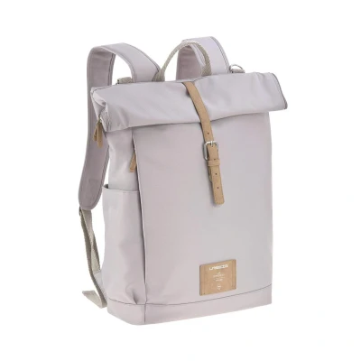 Afbeelding van LÄSSIG Luiertas Rolltop Backpack rugzak incl verschoningsmatje grijs