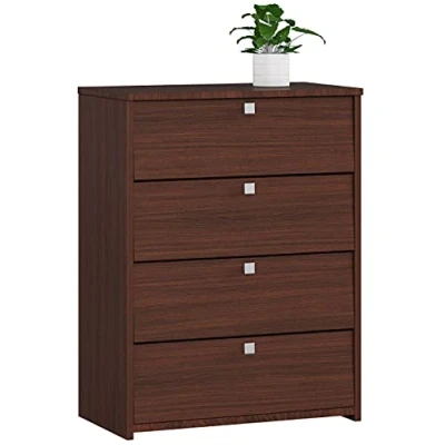 Afbeelding van Wenge Schoenkast met 4 Kanteldeuren 60 cm Breed, Klassiek Stijl, Stabiel Staan Voor 12 Paar Schoenen, Mat Afwerking, Zelfmontage, Hoogwaardige Gelamineerde Plaat ABS Randafwerking