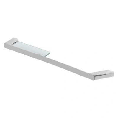 Afbeelding van Geesa Shift Handdoekrek Chroom met planchet van transparant glas