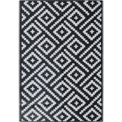 Afbeelding van vidaXL Buitenkleed ARAKIL 160x230 cm PP wit en zwart