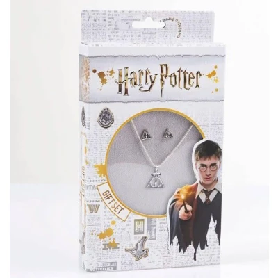 Afbeelding van The Carat Shop Deathly Hallows ketting en oorbellen set Harry Potter Jewelry