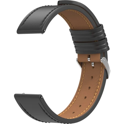Afbeelding van imoshion Modern leren 22 mm bandje Geschikt voor Garmin Venu 2 / Fenix 7 Pro 7s 6 Vivoactive 4 Polar Grit X Vantage M2 V2 Zwart