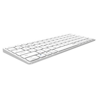 Afbeelding van Rapoo E9600M draadloos toetsenbord plat aluminium milieuvriendelijk ontwerp oplaadbare batterij DE lay out QWERTZ PC &amp; Mac wit