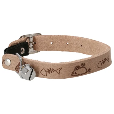 Afbeelding van Adori Poezenbandje Met Print 1.4x30 cm Kattenhalsband Naturel