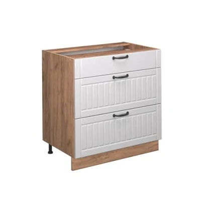 Afbeelding van Vicco Fame Line Keukenonderkast met 3 laden, zonder werkblad, 80 cm, wit