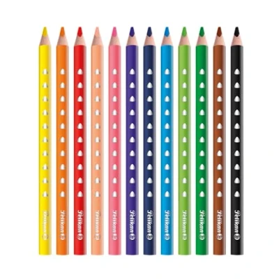 Afbeelding van Pelikan 700627 kleurpotlood 12 stuk(s) Zwart, Blauw, Bruin, Groen, Lichtblauw, Lichtgroen, Oranje, Perzik, Roze, Rood, Violet, Geel