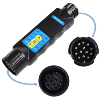 Afbeelding van AOHEWEI 13 polige stekkertester voor aanhangerlampen, elektrisch diagnosegereedschap 12 V, auto, tractor, caravan of vrachtwagen