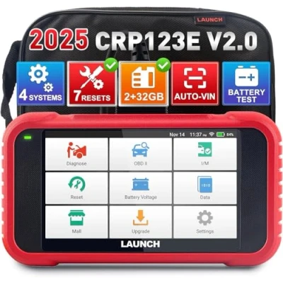 Afbeelding van LAUNCH CRP123E V2.0 Obd2 Automotive Diagnose EOBD Tester, 4 diagnosesystemen (SRS op ABS motor) met 7 reset (olie, SAS, EPB, DPF, BMS en gasvlinderinstelling)