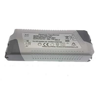 Afbeelding van Trango ASUN 70W AC01 dimbare led transformator 12 V AC max. 70 W transformator, laagspanningsvoeding, driver voor MR16, GU5.3, G4 ledlampen, stripe, band,