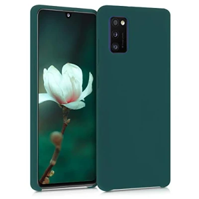 Afbeelding van kwmobile telefoonhoesje geschikt voor Samsung Galaxy A41 Hoesje met siliconen coating Smartphone case in turqoise groen