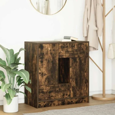 Afbeelding van vidaXL Dressoir met lades en deuren 70,5x34x74,5 cm gerookt eiken