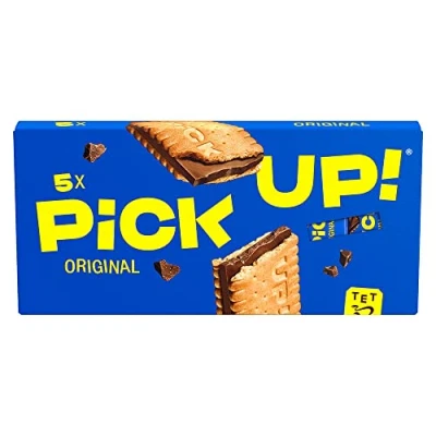 Afbeelding van PiCK UP! Originele reep met knapperige melkchocoladereep tussen twee koekjes, snack voor onderweg, 5 stuks, x 28 g