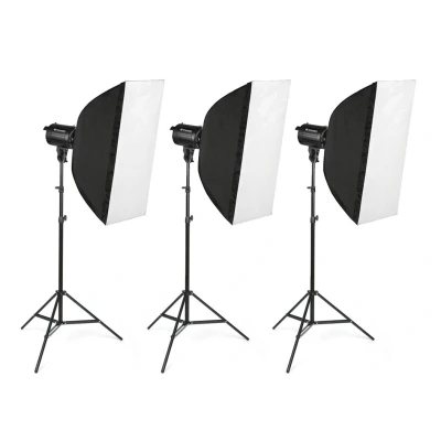Afbeelding van Bresser Studio Flitsset BRM 300AM 3 x 300W Incl. Softboxen met Statief