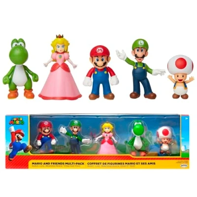 Image de JAKKS PACIFIC Pack de 5 Figurines Super Mario Bros : et ses Amis