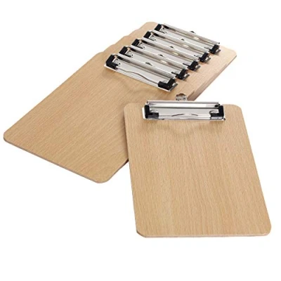 Afbeelding van TKD8010 6 stuks houten klembord A5 met klem, zeer dik, 4 mm, clip planken voor memo mappen, klemplanken, ideaal dagelijks werk,