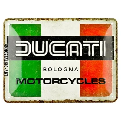 Afbeelding van Tin Sign 15 x 20cm Ducati Italy Giugiaro Logo