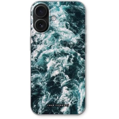 Afbeelding van Case Company® hoesje geschikt voor iPhone 16 Zee golf Soft Cover Telefoonhoesje Bescherming aan alle Kanten en Schermrand