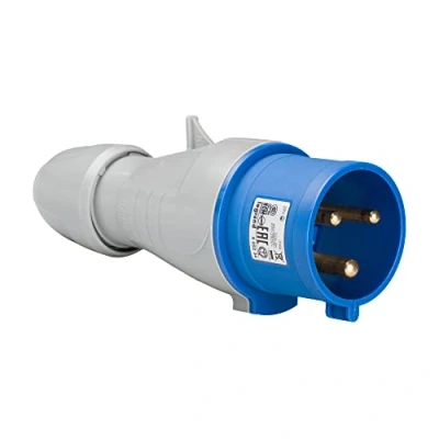 Afbeelding van Legrand, CEE stekker 32A, blauw 3 polig (2P+PE), 6h (230V/32A), beschermingsklasse IP44, IK09, 090107.