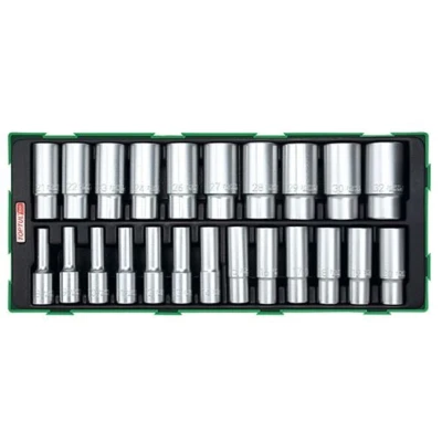 Afbeelding van TOPTUL GTB23050 Doppenset 23 Zeskant Chroom vanadium staal 1/2 Vierkant
