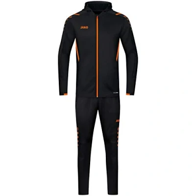 Afbeelding van JAKO Trainingspak met kap Challenge Zwart/fluo oranje