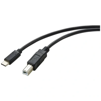 Afbeelding van Renkforce USB kabel 2.0 C stekker, B stekker 2.00 m Zwart Afscherming totaal RF 5720420