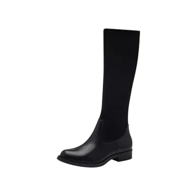 Afbeelding van Tamaris comfortabele dameslaars Flat 8 85502 43 modieuze dameslaarzen, zwart.