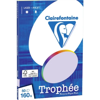 Afbeelding van Clairefontaine Trophée Lila Kopieerpapier A4 160 gram 50 vellen