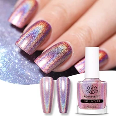 Afbeelding van BORN PRETTY Holografische Nagellak, 10 ml, Holo Glitter Nagellak Nail Art Diamond Laser (Holo Roze)