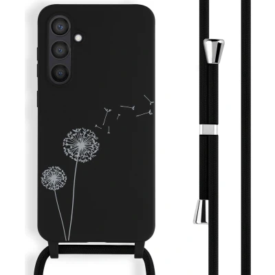 Afbeelding van iMoshion hoesje Geschikt voor Samsung Galaxy S23 FE met koord Siliconen design Zwart / Dandelion Black
